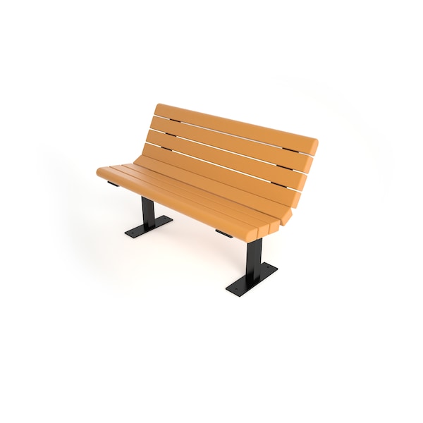 Cedar 4' Jameson Bench Surface Mount w/ Black Frame